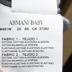 Pre Owned Armani Baby Grey Jersey Contrast Trim Onesie 6 Months