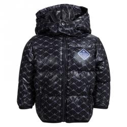 Pre Owned Armani Baby Navy Blue Logo Printed Puffer Jacket 6 Months