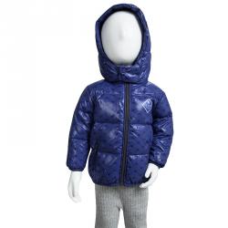 Pre Owned Armani Baby Blue Logo Printed Puffer Jacket 6 Months