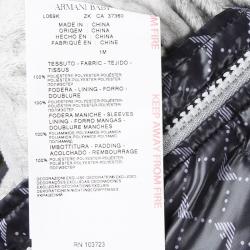 Pre Owned Armani Baby Navy Blue Logo Printed Hooded Snowsuit , Booties and Gloves Set 1 Month