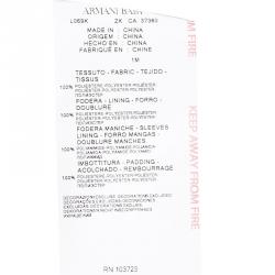 Pre Owned Armani Baby Navy Blue Logo Printed Hooded Snowsuit , Booties and Gloves Set 1 Month