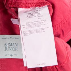 Pre Owned Armani Junior Red Brushed Cotton-Spandex Pants 13 Yrs