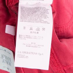 Pre Owned Armani Junior Red Brushed Cotton-Spandex Pants 13 Yrs