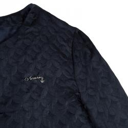 Pre Owned Armani Junior Navy Blue Diamond Jacquard Long Sleeve Bolero Jacket 15 Yrs