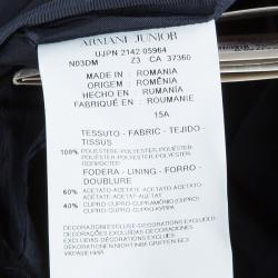 Pre Owned Armani Junior Navy Blue Diamond Jacquard Long Sleeve Bolero Jacket 15 Yrs