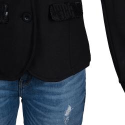 Pre Owned Armani Junior Black Sequin Detail Blazer 14 Yrs