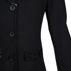 Pre Owned Armani Junior Black Sequin Detail Blazer 14 Yrs