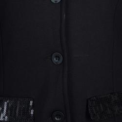 Pre Owned Armani Junior Black Sequin Detail Blazer 14 Yrs