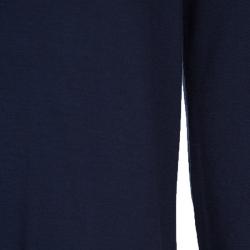 Pre Owned Armani Junior Navy Peter-Pan Collar Long Sleeve Dress 7 Yrs