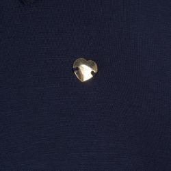 Pre Owned Armani Junior Navy Peter-Pan Collar Long Sleeve Dress 7 Yrs