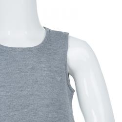 Pre Owned Armani Junior Grey Sequin Pocket Detail Sleeveless Jersey Dress 2 Yrs 