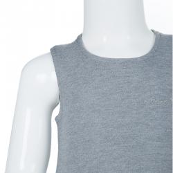 Pre Owned Armani Junior Grey Sequin Pocket Detail Sleeveless Jersey Dress 2 Yrs 