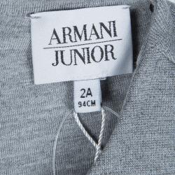 Pre Owned Armani Junior Grey Sequin Pocket Detail Sleeveless Jersey Dress 2 Yrs 