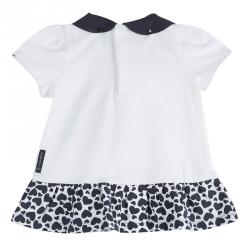 Pre Owned Armani Baby White Printed Knit Bow Detail Dress 6 Months