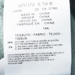 Pre Owned Armani Junior Indigo Dark Wash Denim Super Slim Fit Skinny Jeans 14 Yrs