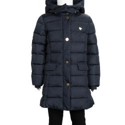 Pre Owned Armani Junior Navy Blue Quilted Hooded Down Jacket 6 Yrs