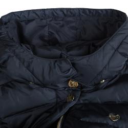 Pre Owned Armani Junior Navy Blue Quilted Hooded Down Jacket 6 Yrs