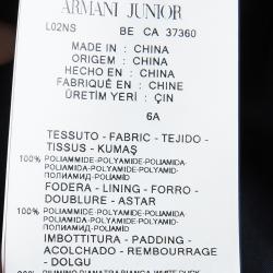 Pre Owned Armani Junior Navy Blue Quilted Hooded Down Jacket 6 Yrs