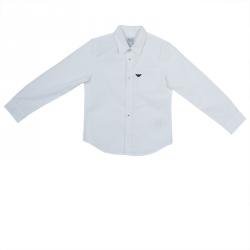 Pre Owned Armani Junior White Long Sleeve Buttondown Cotton Shirt 7 Yrs