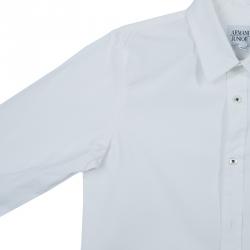 Pre Owned Armani Junior White Long Sleeve Buttondown Cotton Shirt 7 Yrs
