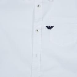 Pre Owned Armani Junior White Long Sleeve Buttondown Cotton Shirt 7 Yrs