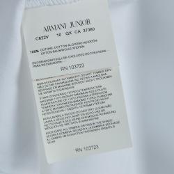 Pre Owned Armani Junior White Long Sleeve Buttondown Cotton Shirt 7 Yrs