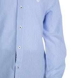 Pre Owned Armani Junior Blue Striped Long Sleeve Buttondown Cotton Shirt 6 Yrs