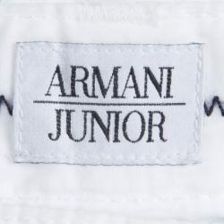 Pre Owned Armani Junior White Cotton Bermuda Shorts 12 Yrs