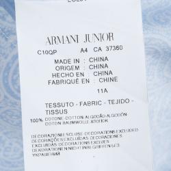 Pre Owned Armani Junior Blue Paisley Print Short Sleeve Cotton Shirt 11 Yrs