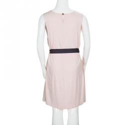 Pre Owned Armani Junior Pastel Pink Pleated Sleeveless Belted Dress 12 Yrs