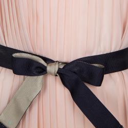 Pre Owned Armani Junior Pastel Pink Pleated Sleeveless Belted Dress 12 Yrs