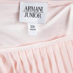 Pre Owned Armani Junior Pastel Pink Pleated Sleeveless Belted Dress 12 Yrs