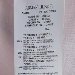 Pre Owned Armani Junior Pastel Pink Pleated Sleeveless Belted Dress 12 Yrs