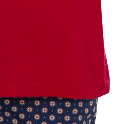 Pre Owned Armani Junior Red Flock Print Long Sleeve T Shirt 4 Yrs