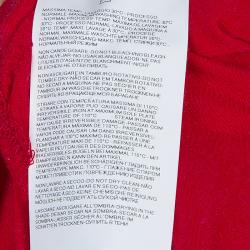 Pre Owned Armani Junior Red Flock Print Long Sleeve T Shirt 4 Yrs