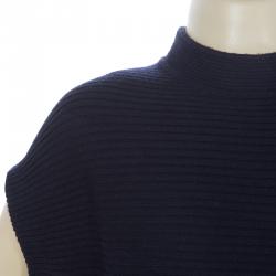 Armani Junior Navy Blue Rib Knit Mandarin Collar Dolman Sleeve Top 3 Yrs