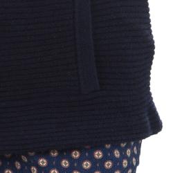 Armani Junior Navy Blue Rib Knit Mandarin Collar Dolman Sleeve Top 3 Yrs