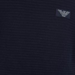 Armani Junior Navy Blue Rib Knit Mandarin Collar Dolman Sleeve Top 3 Yrs