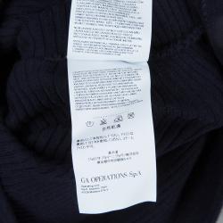 Armani Junior Navy Blue Rib Knit Mandarin Collar Dolman Sleeve Top 3 Yrs