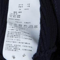 Armani Junior Navy Blue Rib Knit Mandarin Collar Dolman Sleeve Top 3 Yrs