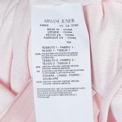 Pre Owned Armani Junior Pastel Pink Pleated Sleeveless Dress 10 Yrs