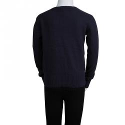 Pre Owned Armani Junior Navy Blue V-Neck Sweater 10 Yrs
