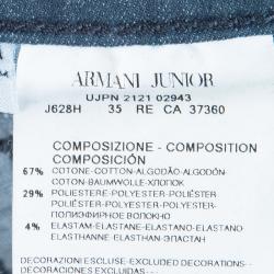 Pre Owned Armani Junior Grey Denim Faux Pockets Jeggings 5 YRS