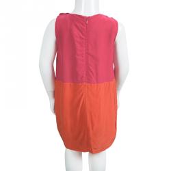 Pre Owned Armani Junior Colorblock Ruffle Detail Sleeveless Dress 4 Yrs