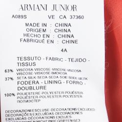 Pre Owned Armani Junior Colorblock Ruffle Detail Sleeveless Dress 4 Yrs