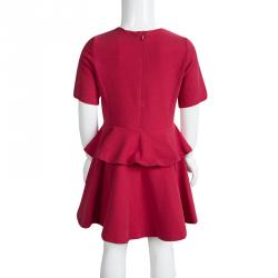 Pre Owned Armani Junior Red Cotton Bow Detail Dress 6 Yrs
