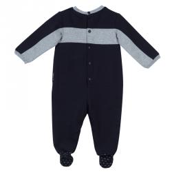 Pre Owned Armani Baby Navy Blue Logo Onesie 6 Months