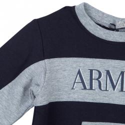 Pre Owned Armani Baby Navy Blue Logo Onesie 6 Months