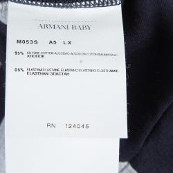 Pre Owned Armani Baby Navy Blue Logo Onesie 6 Months
