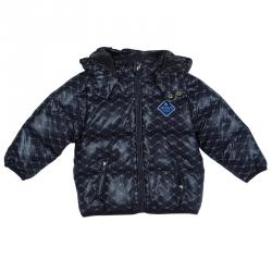 Armani Baby Navy Blue Quilted Hooded Down Jacket 12 Months